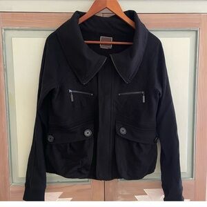 To the Max | Front zip cotton biker jacket. Zip breast pockets. Size Medium